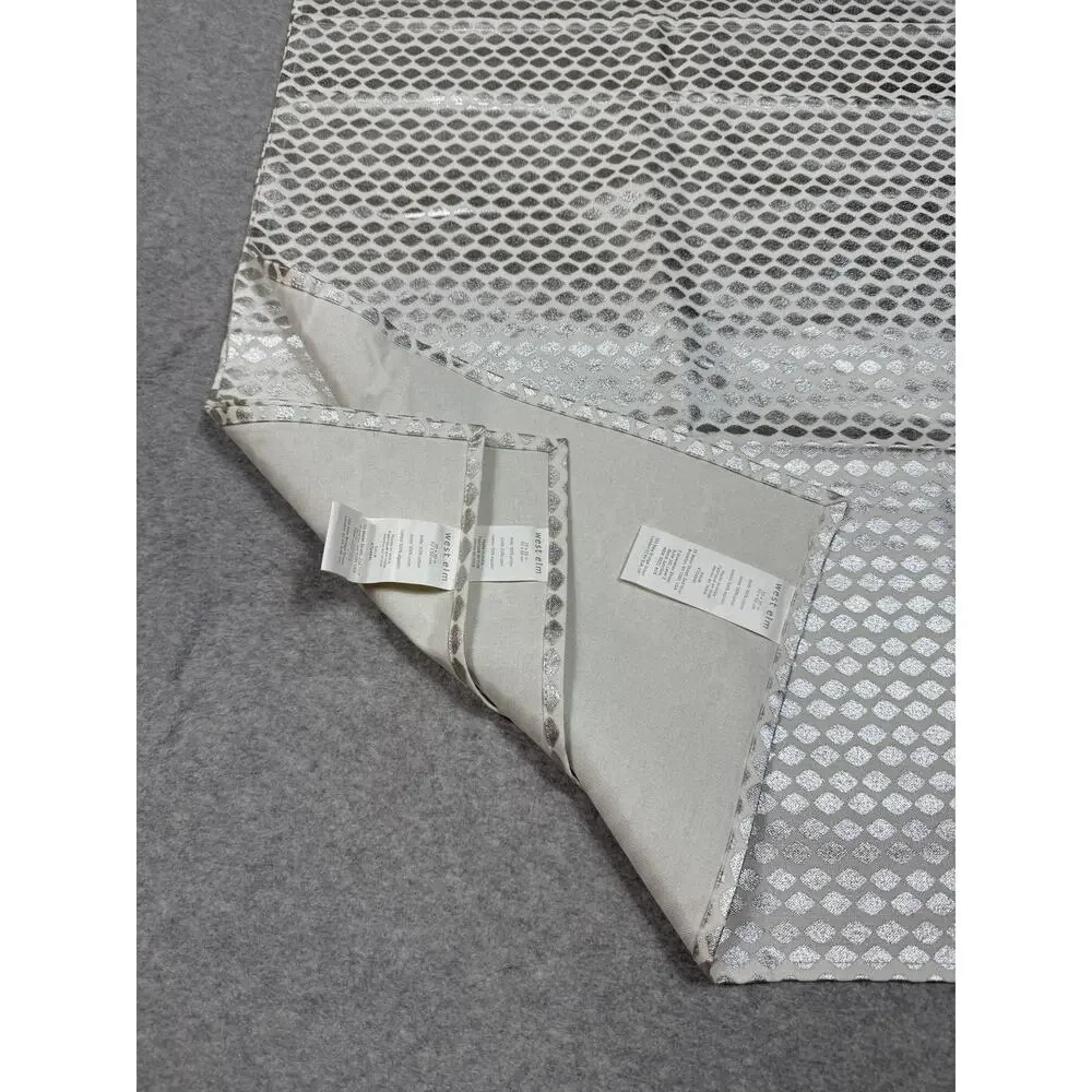 Set Of 3 West Elm Silver Printed Napkins 20x20